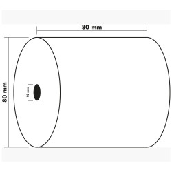 Bobine pour tickets de caisse 80x80mm (Boite de 10)