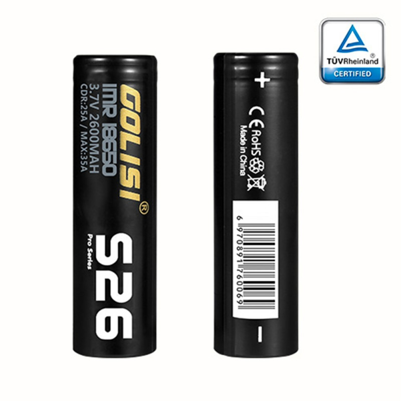 Accu S26 18650 2600mAh 25A (Boite de 2) - Golisi