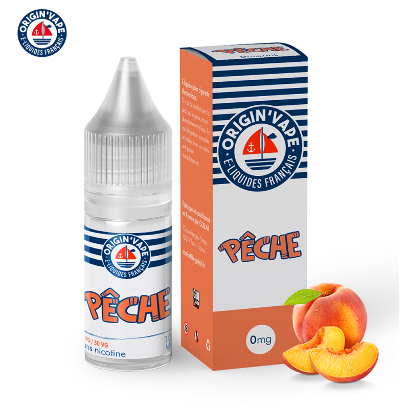 Pêche 10ml (Boite de 10) - Origin'vape