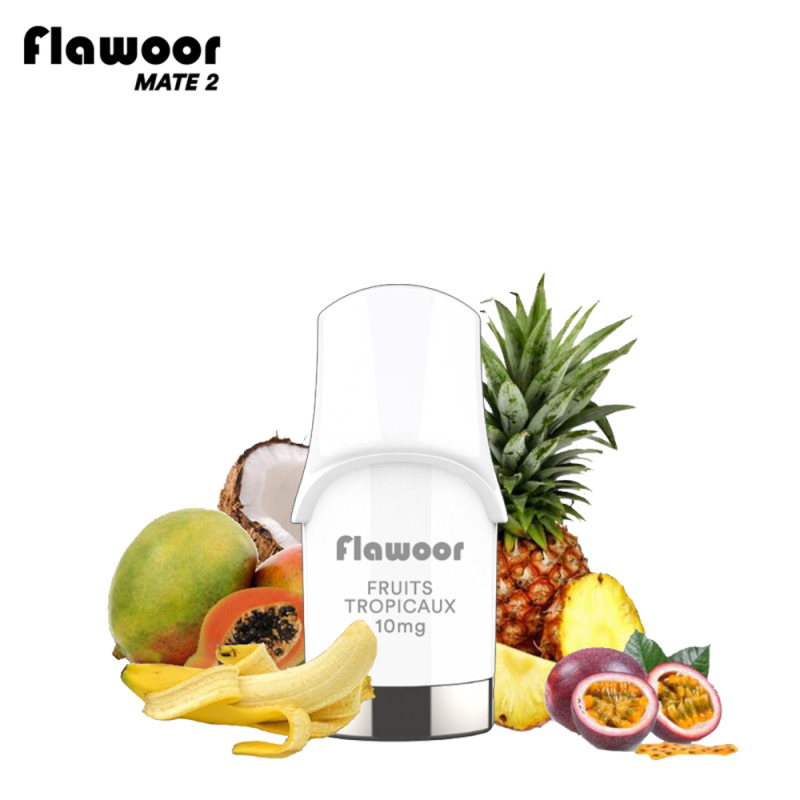 Cartouche 2pcs : Fruits Tropicaux 600puffs 2ml - Flawoor Mate 2