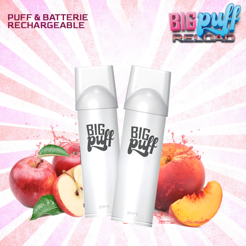 Cartouches Pomme Pêche 600 puffs (2pcs) - Big Puff Reload