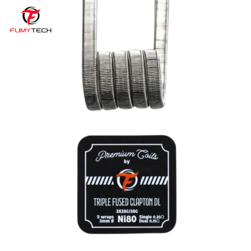 Coils Triple Fused Clapton DL Ni80 New Version (10pcs) - Fumytech