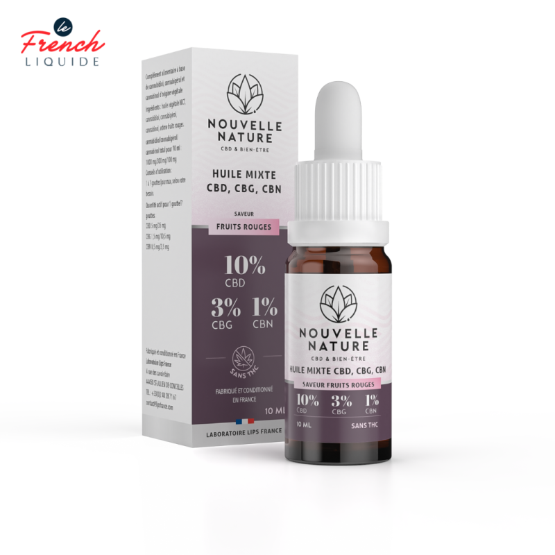 Huile Fruits Rouges CBD - CBG - CBN 10ml - Nouvelle Nature by le French Liquide