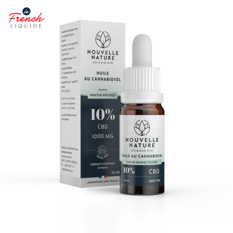 Huile Menthe Poivré CBD 10ml - Nouvelle Nature by Le French Liquide