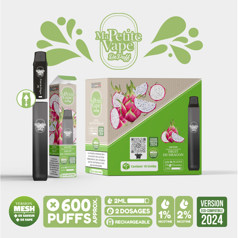 Kit Repuff Fruit du Dragon 600 puffs - Ma Petite Vape