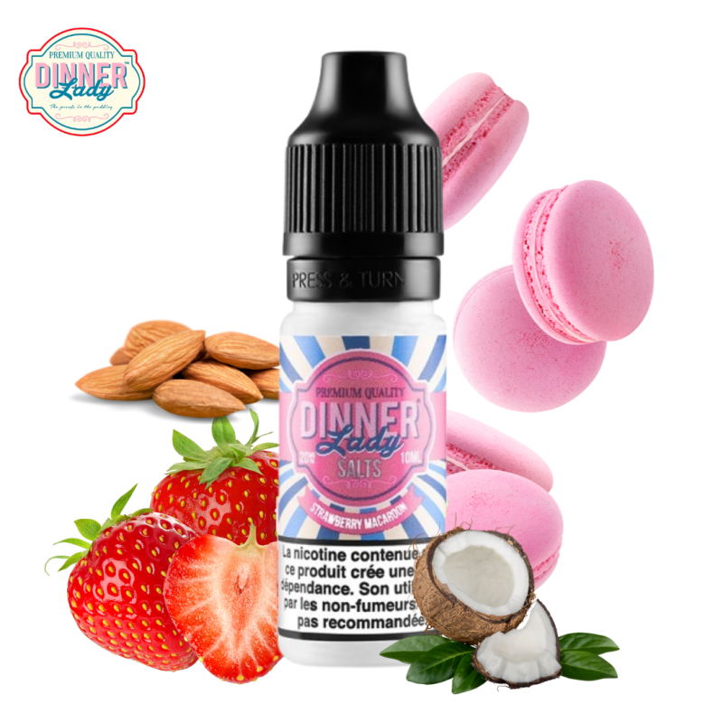 Strawberry Macaroon 10ml Nic Salt - Dinner Lady