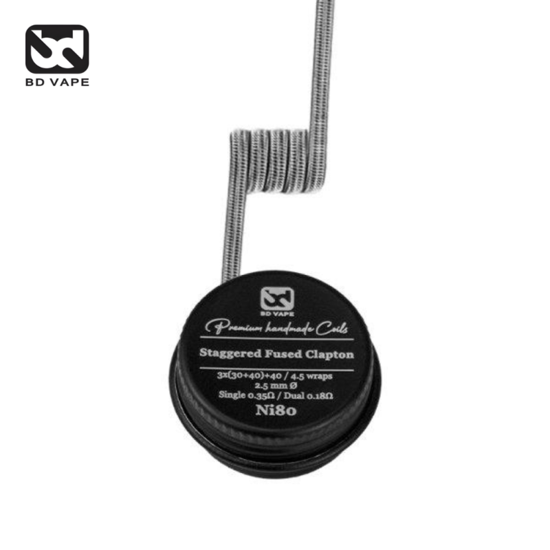 Coils Staggered Fused Clapton NI80 Handmade (2pcs) - BD Vape