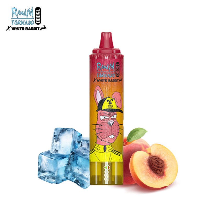 Peach Ice 15000 puffs - Tornado White Rabbit by RandM