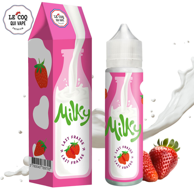 Milky Fraise 50ml - Le Coq Qui Vape