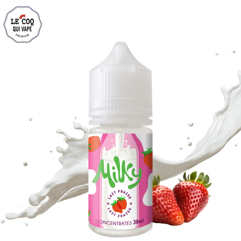 Concentré Milky Fraise 30ml - Le Coq Qui Vape