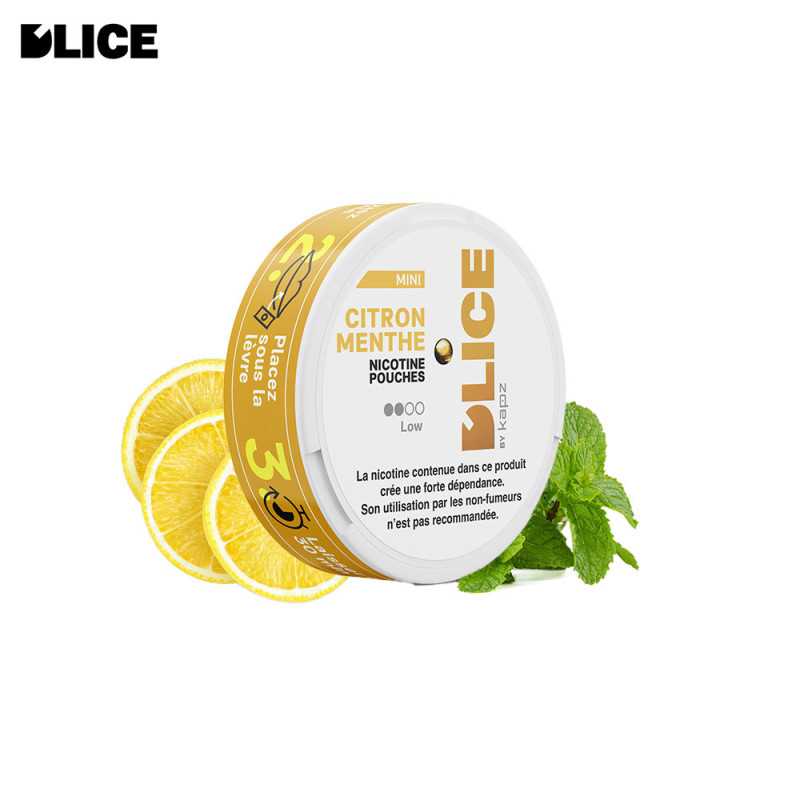 Citron Menthe boite de sachets de nicotine (20 sachets) -Dlice by Kapz