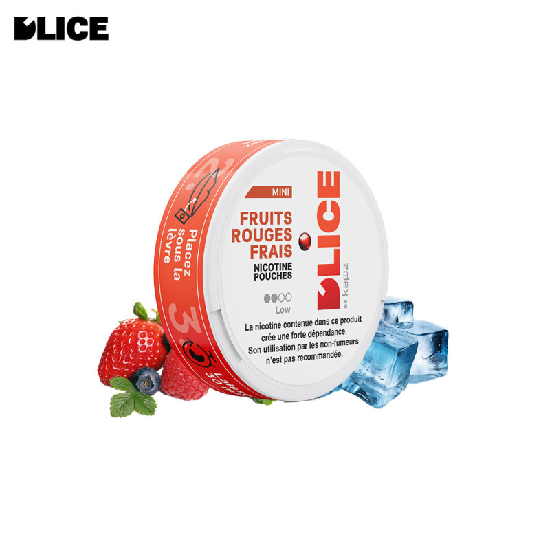 Fruits Rouges Frais boite de sachets de nicotine (20 sachets) -Dlice by Kapz