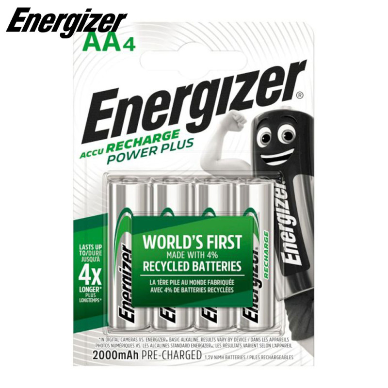 Piles rechargeables AA HR6 2000mAh (4pcs) - Energizer Power Plus