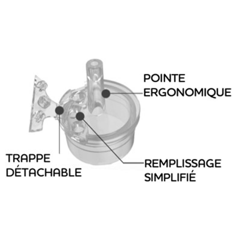 Bouchon et Pointe avec Trappe compatible 60ml (10pcs)