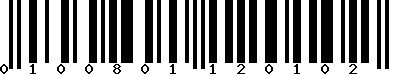 EAN-13 : 0100801120102