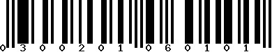 EAN-13 : 0300201060101