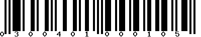 EAN-13 : 0300401000105