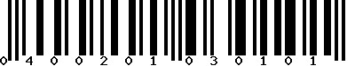 EAN-13 : 0400201030101
