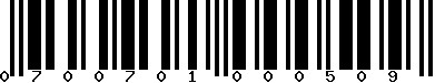 EAN-13 : 0700701000509