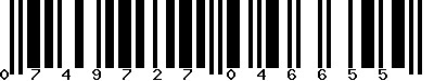 EAN-13 : 0749727046655