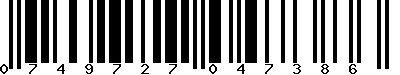 EAN-13 : 0749727047386