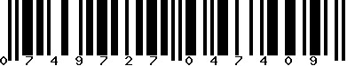 EAN-13 : 0749727047409