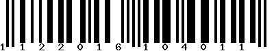 EAN-13 : 1122016104011