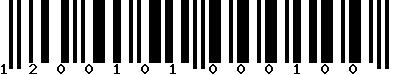 EAN-13 : 1200101000100