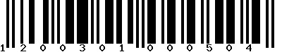 EAN-13 : 1200301000504