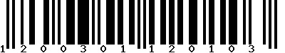 EAN-13 : 1200301120103