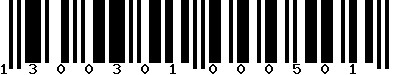 EAN-13 : 1300301000501