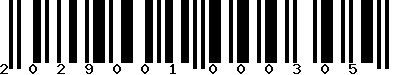 EAN-13 : 2029001000305