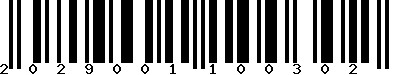 EAN-13 : 2029001100302