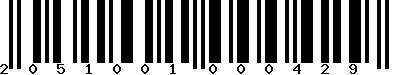 EAN-13 : 2051001000429