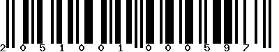 EAN-13 : 2051001000597