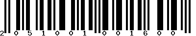 EAN-13 : 2051001001600