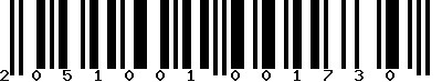 EAN-13 : 2051001001730