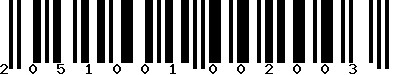 EAN-13 : 2051001002003