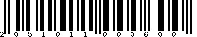 EAN-13 : 2051011000600