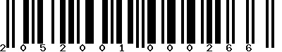 EAN-13 : 2052001000266