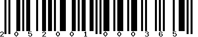 EAN-13 : 2052001000365