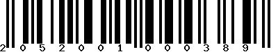 EAN-13 : 2052001000389