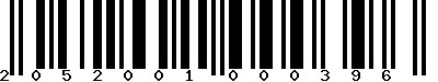 EAN-13 : 2052001000396
