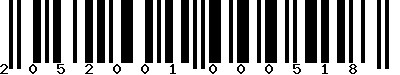 EAN-13 : 2052001000518