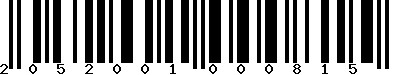 EAN-13 : 2052001000815