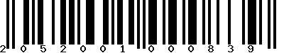 EAN-13 : 2052001000839