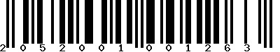 EAN-13 : 2052001001263