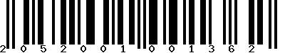 EAN-13 : 2052001001362