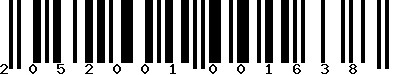 EAN-13 : 2052001001638