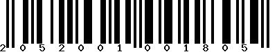 EAN-13 : 2052001001805